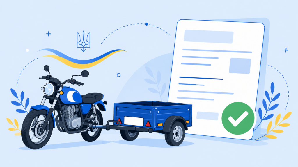 Постановка на облік мотоцикла і причепа 2026